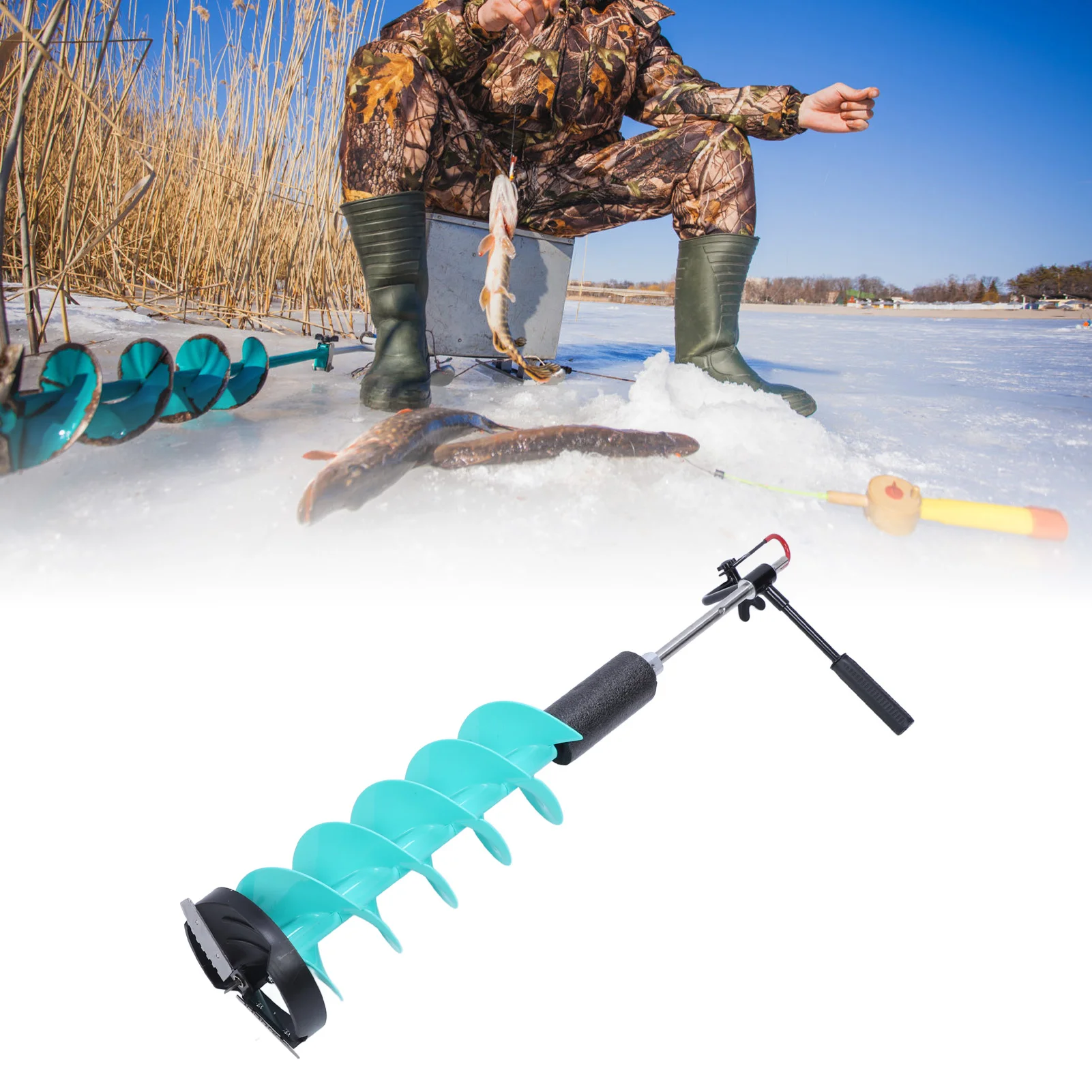 Elektrische ijsboorset, 8 inch - Fishing Rod Ice recensie en prijs