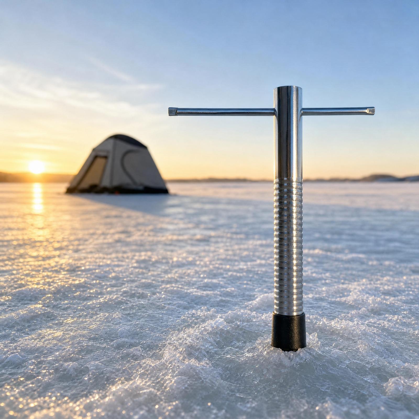 Compacte stalen ijsboor voor v - Fishing Rod Ice recensie en prijs